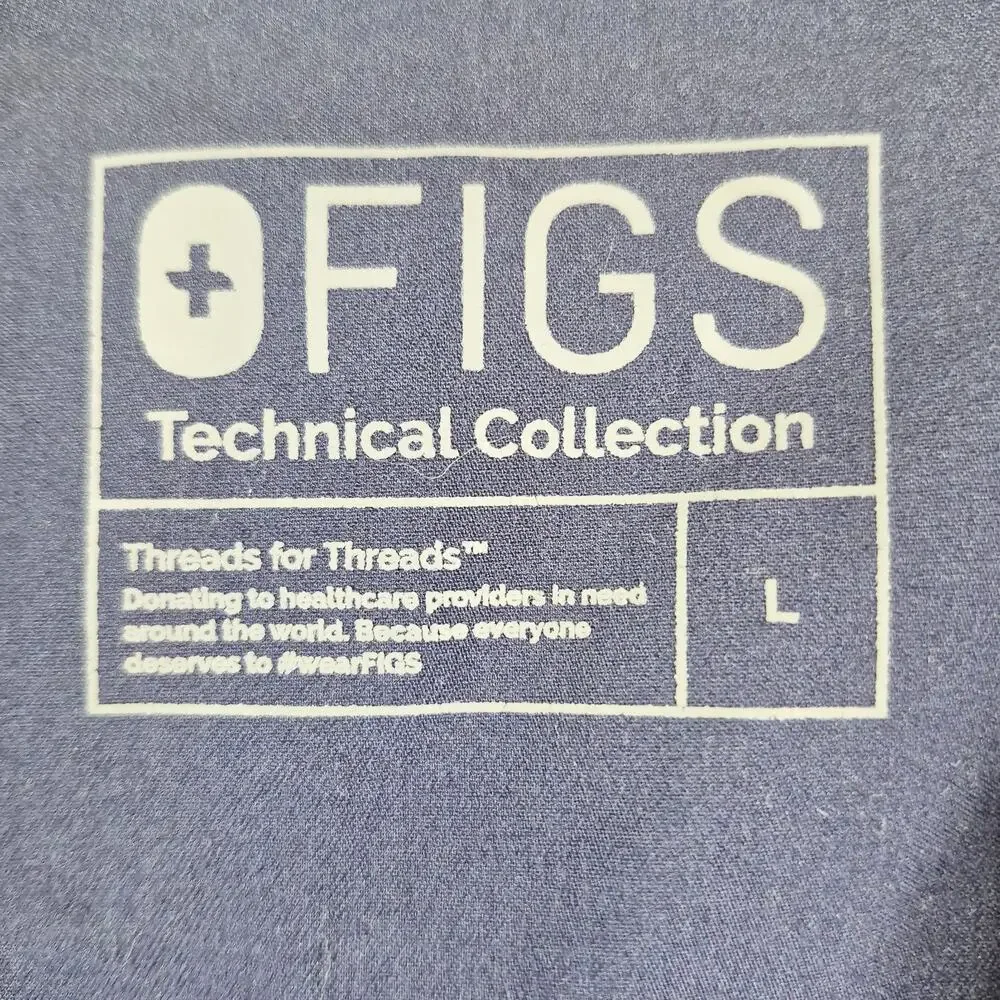 Figs Scrub Top Womens Large Technical Collection Navy Blue